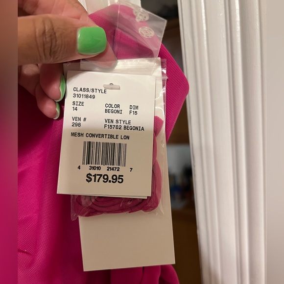 Davids Bridal Versa Convertible Mesh Dresses F15782 color Begoni - Picture 4 of 10